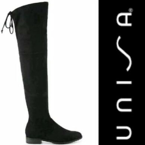 Over the Knee Black Suede Boots - Picture 1 of 5